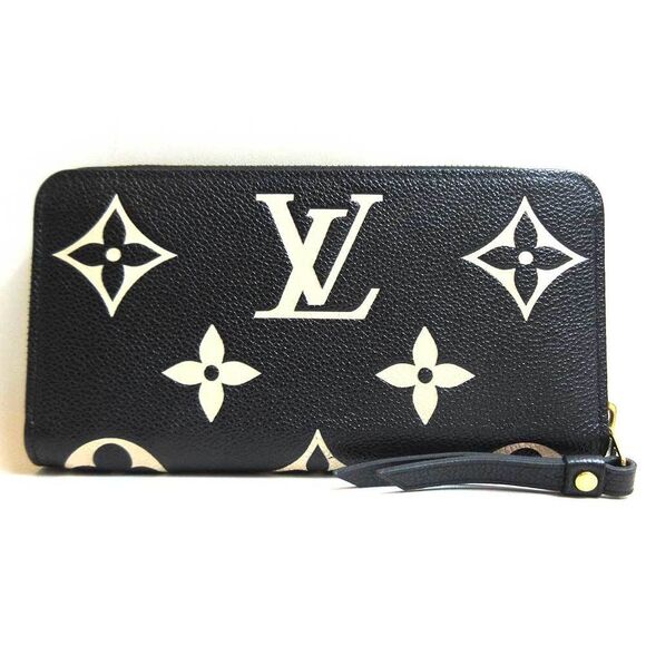 Louis Vuitton Wallet Bicolor Monogram Amplant Zippy Wallet Round Zipper Black - Picture 1 of 5